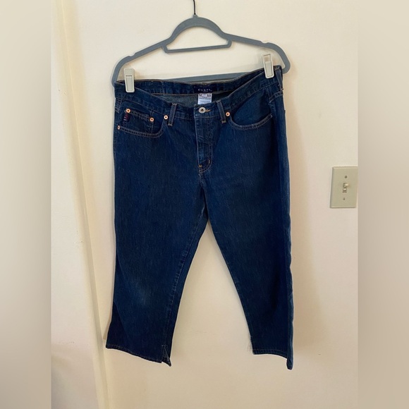GUESS AUTHENTIC ORIGINAL JEANS VINTAGE DARK WASH CROPPED BLUE JEANS SIZE 31 - Picture 1 of 7